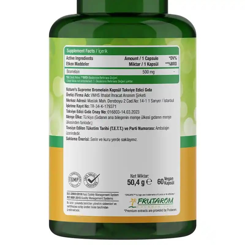 Nature's Supreme Bromelain: Doğal Enzim Takviyesi ile Sağlıklı Yaşam Destekleri