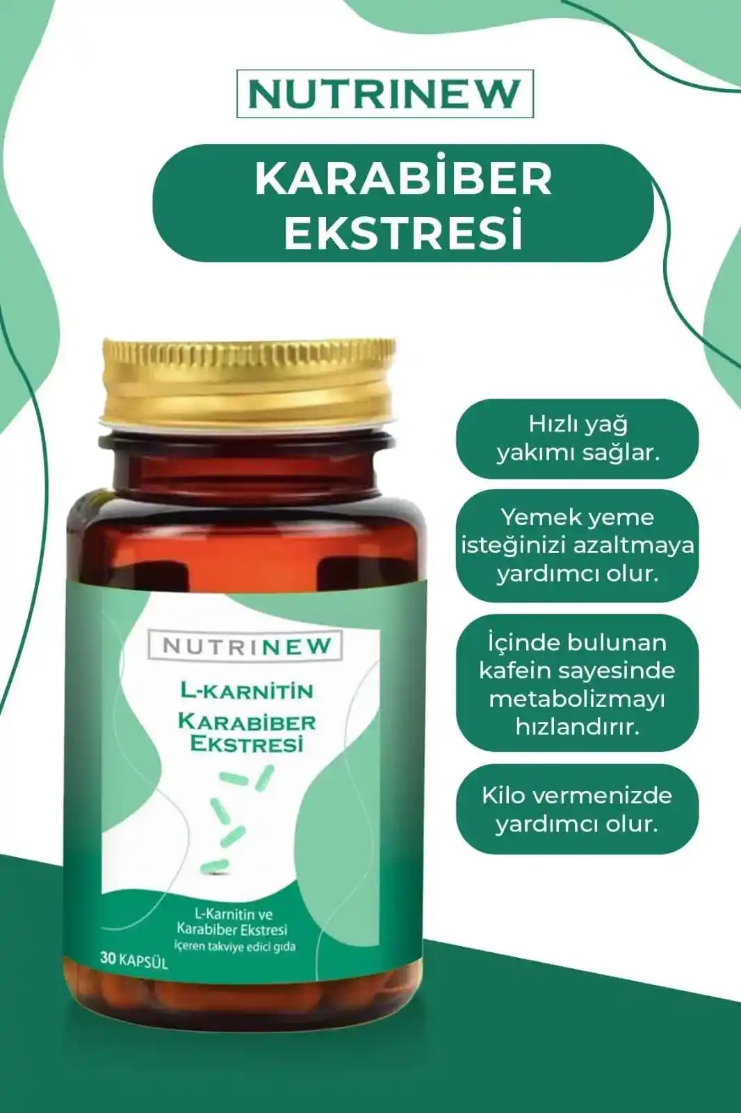 Nutrinew L-Karnitin ve Karabiber Ekstresi ile Sağlıklı Kilo Kontrolü ve Enerji Artışı