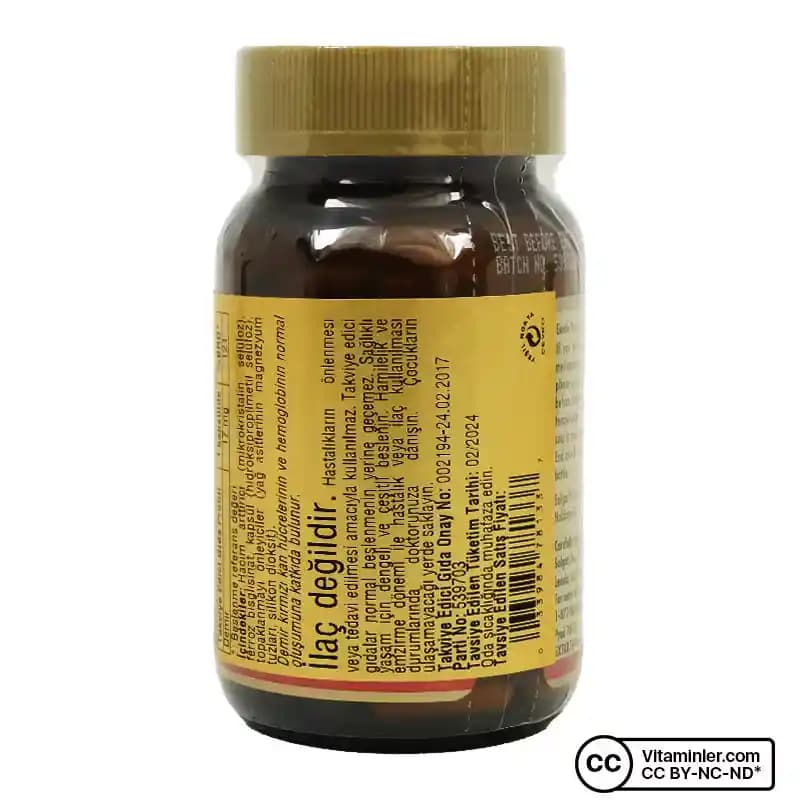 Solgar Demir Vitamini Ürünleri ve Sağlık Üzerindeki Faydaları Hakkında Bilgi