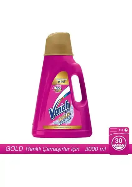 Vanish Kosla Sıvı Pembe Gold 3000 ml ile Etkili Çamaşır Temizliği ve Lekeleri Çıkarma
