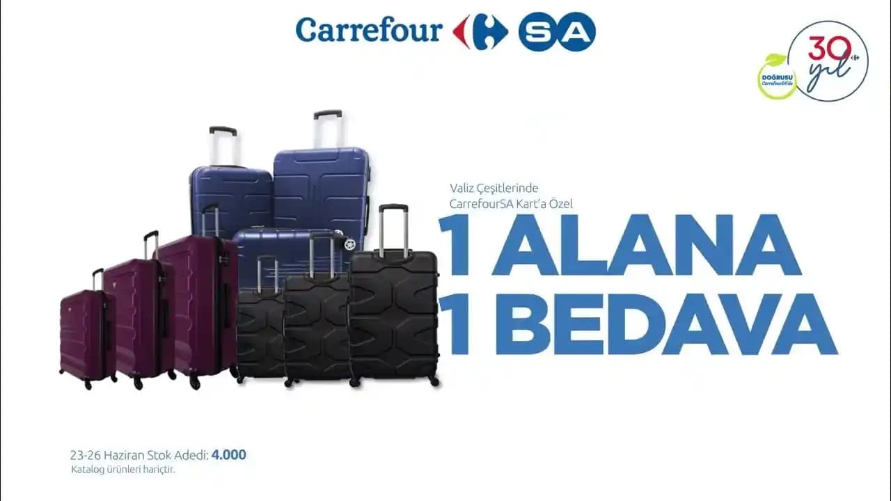 CarrefourSA'da Valiz Fırsatı: 1 Alana 1 Bedava Kampanyasıyla Tasarruf Edin