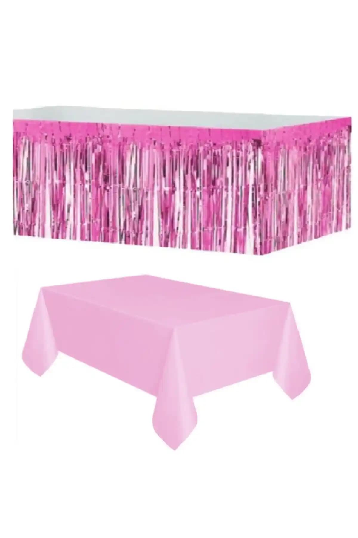 Genel Markalar Pembe Metalize ve Parti Dolabı Metalik Folyo Masa Etekleri Karşılaştırması