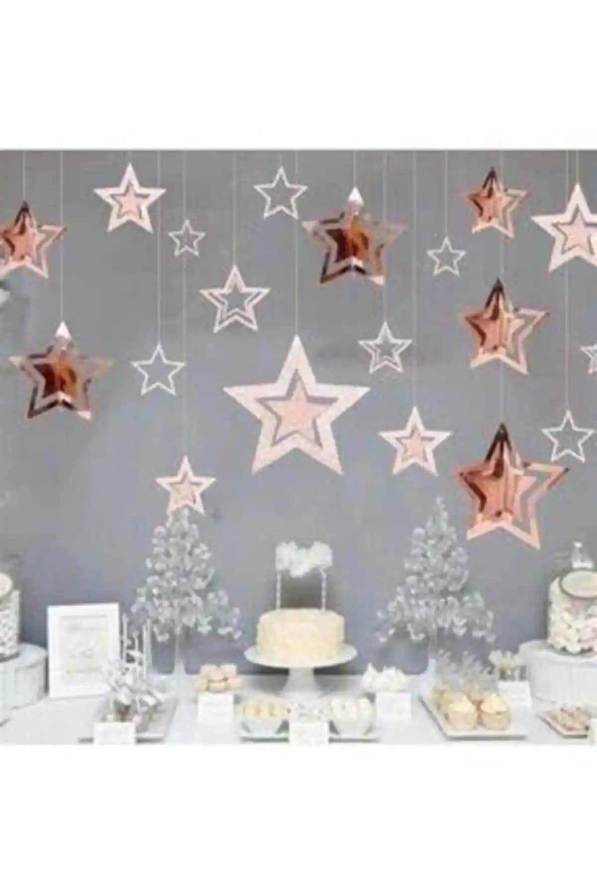 İki Popüler Parti Dekorasyon Ürünü: 3 Boyutlu Rose Yıl<dı>z Asma Süs ve Altın Yıl<dı>z Süs İncelemesi