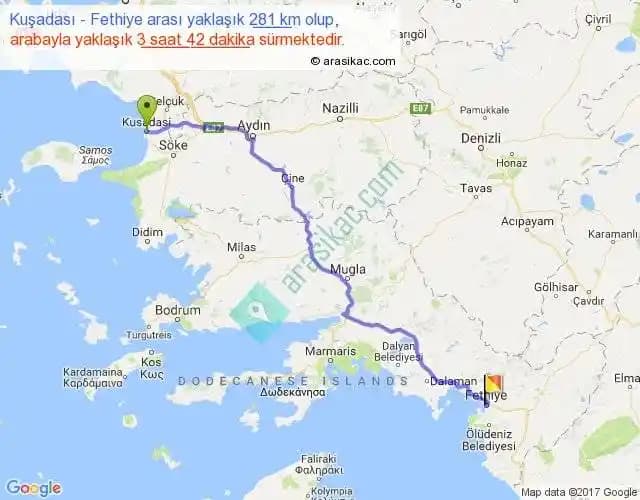 Kuşadası ile Fethiye Arasındaki Mesafe ve Yolculuk Rehberi