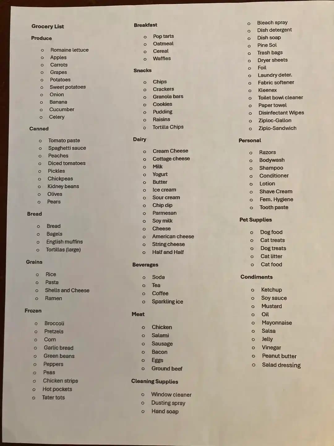 Market Alışverişi ve Yemek Planlamasında Tasarruf Sağlayan Ana Liste Yöntemi