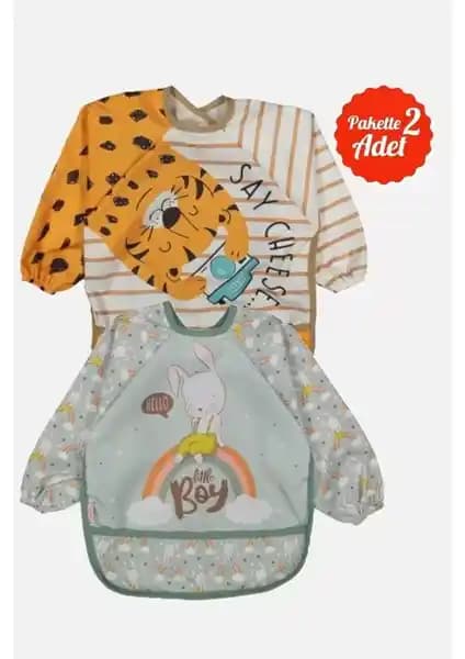 Babydonat Giyilebilir Kollu Mama Önlüğü 0-2 Yaş Çocuklar İçin Pratik ve Güvenilir Koruma