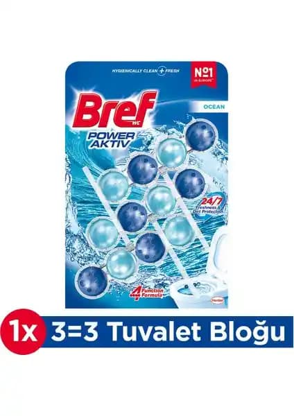 Bref Power Aktiv Wc Blok Trio Okyanus Tuvalet Temizliği ve Ferahlık Sağlayan Ürün