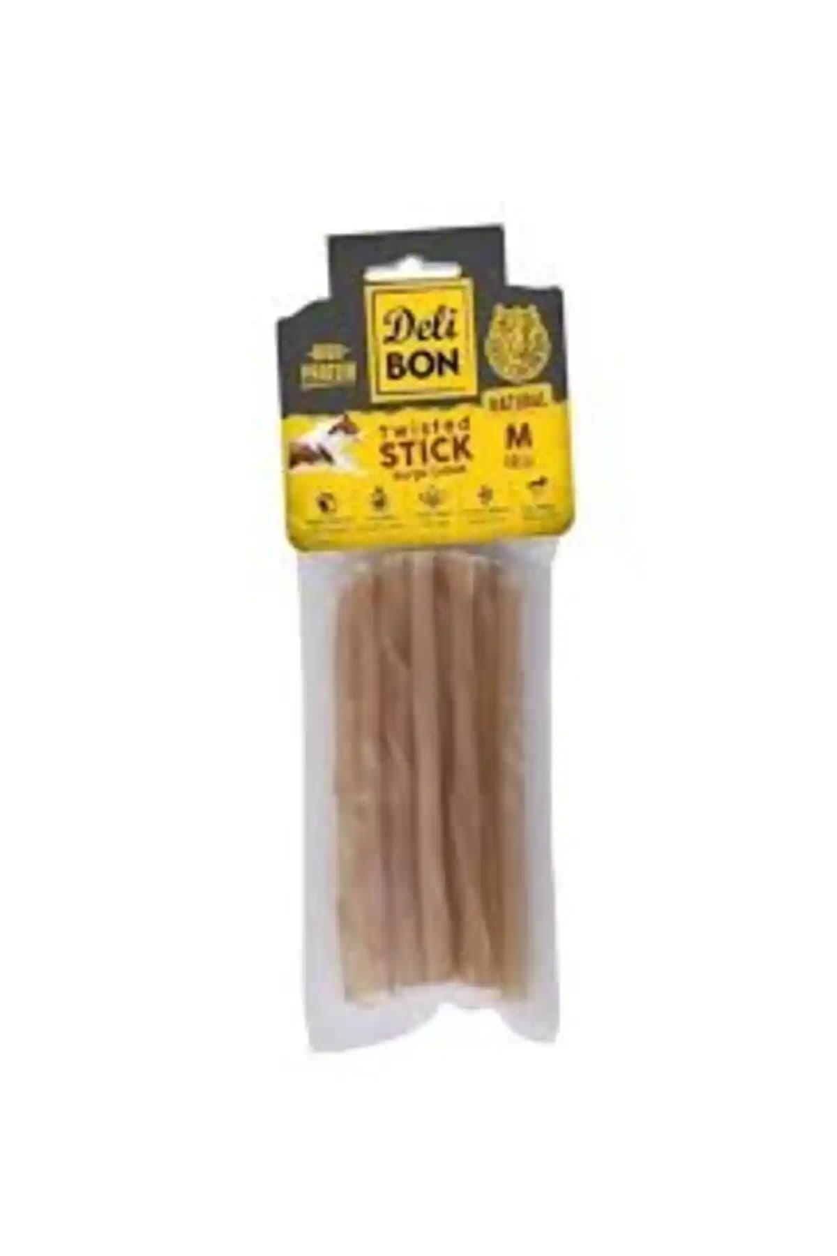 Delibon Deri Burgu Çubuk Orta Boy: Doğal ve Sağlıklı Köpek Ödülü Ürünü