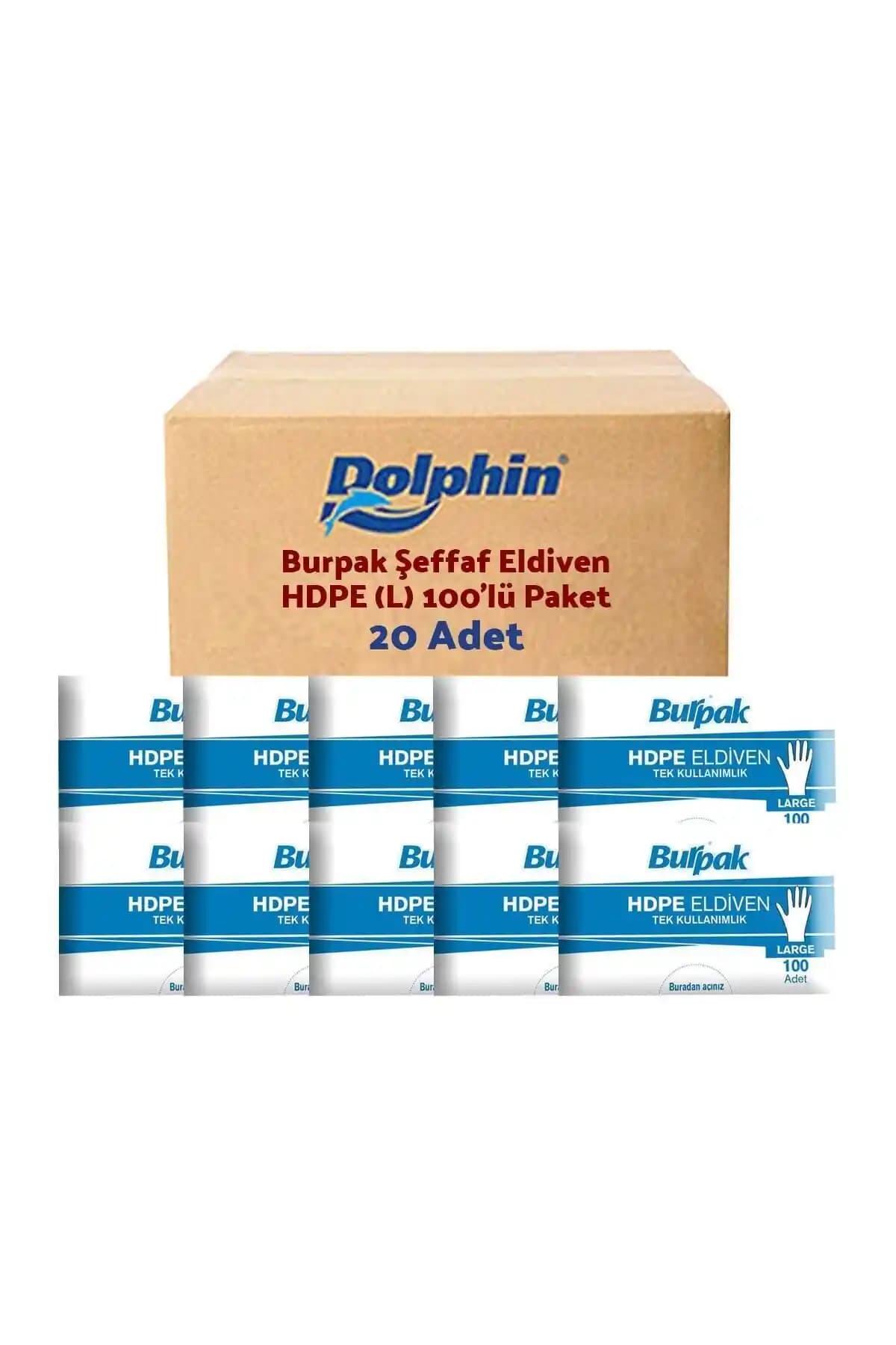 Dolphin Burpak HDPE Şeffaf Eldiven 2000'li Paket İş ve Gıda Güvenliği İçin Uygun