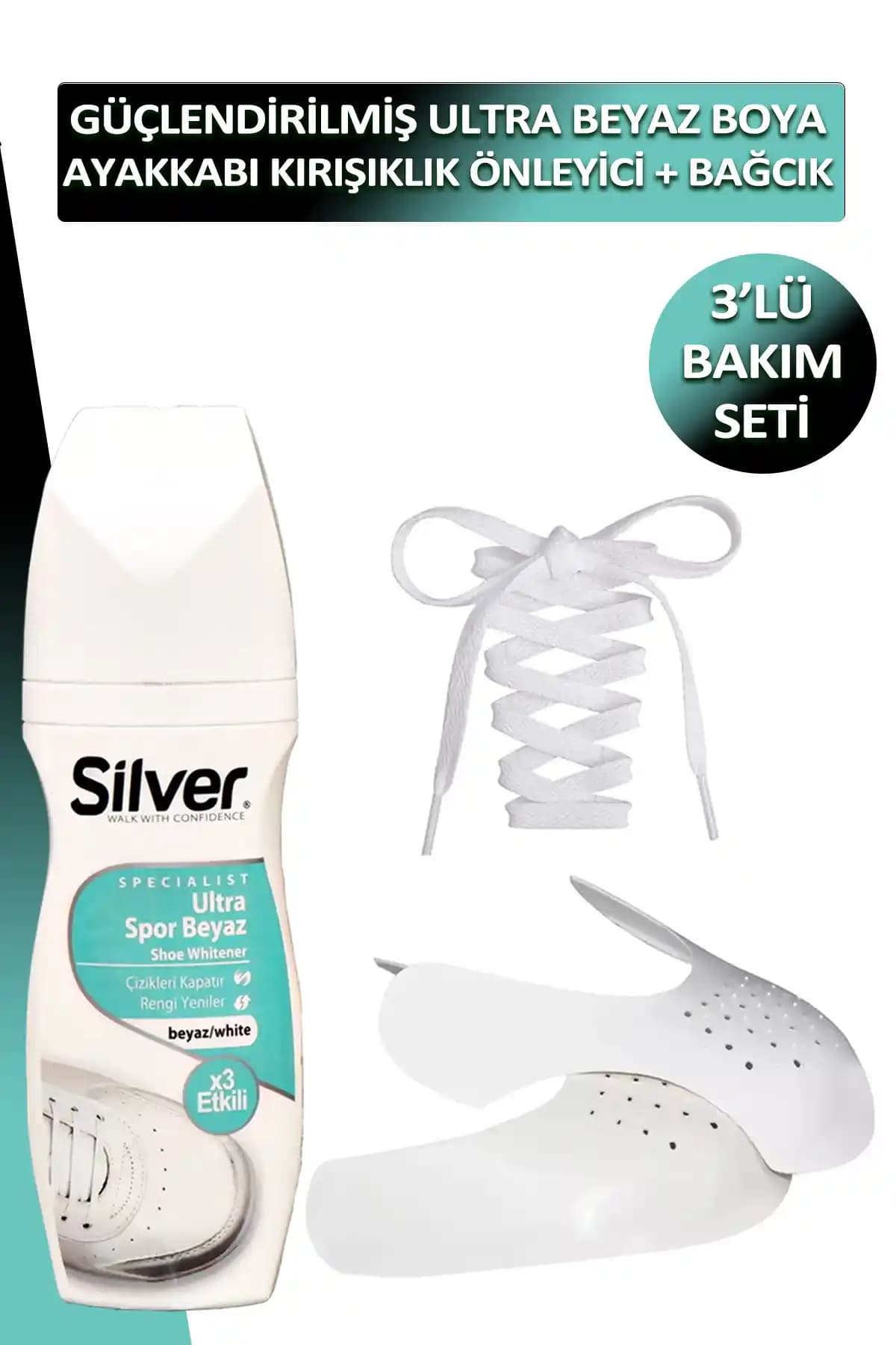 Dopar 3'lü Ayakkabı Bakım Seti Kırışıklık Önleyici ve Beyazlatıcı Özelliklerle