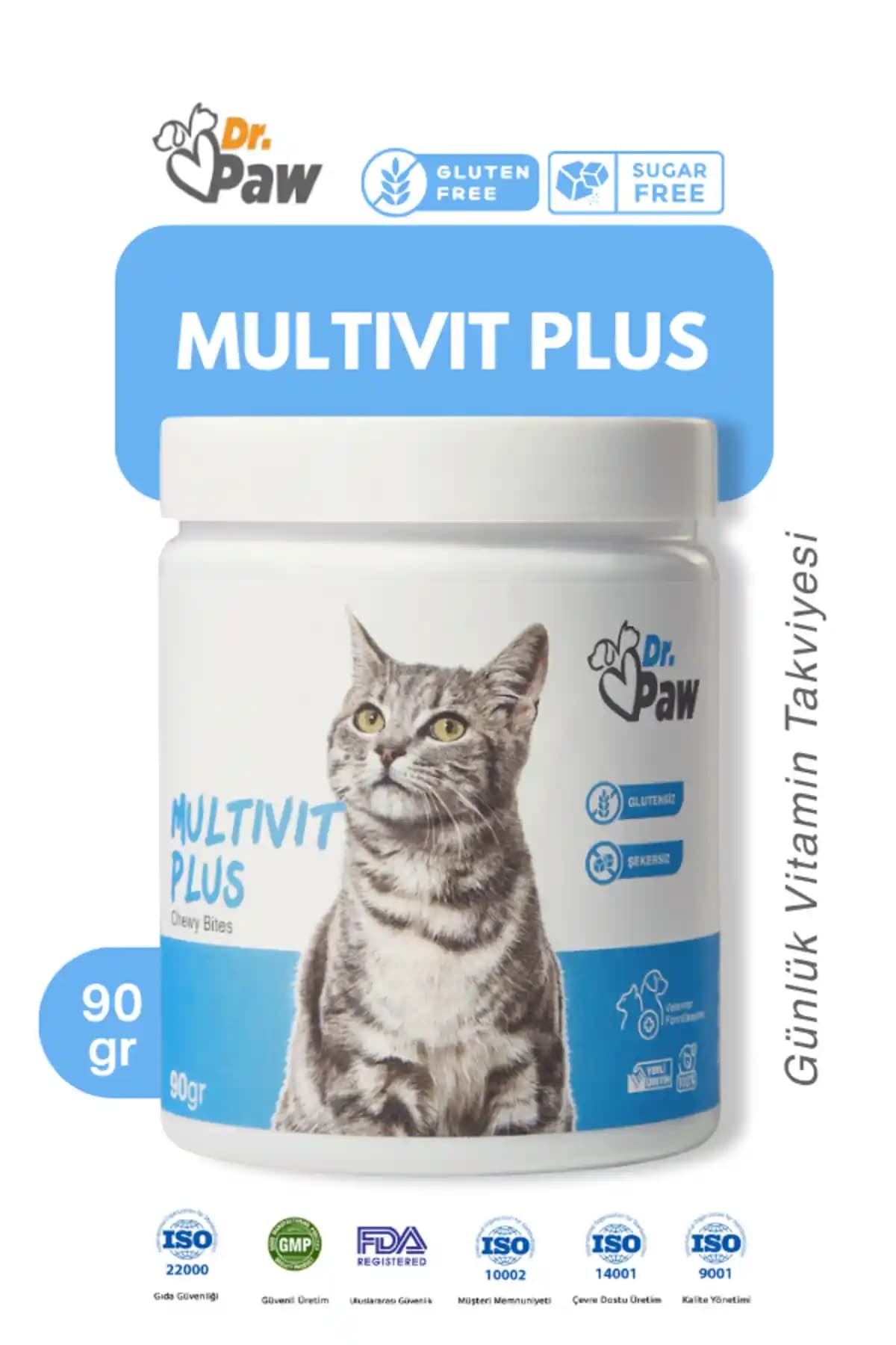Dr.Paw Multivit Plus: Kediler İçin Günlük Vitamin Takviyesi ve Sağlık Destekleri