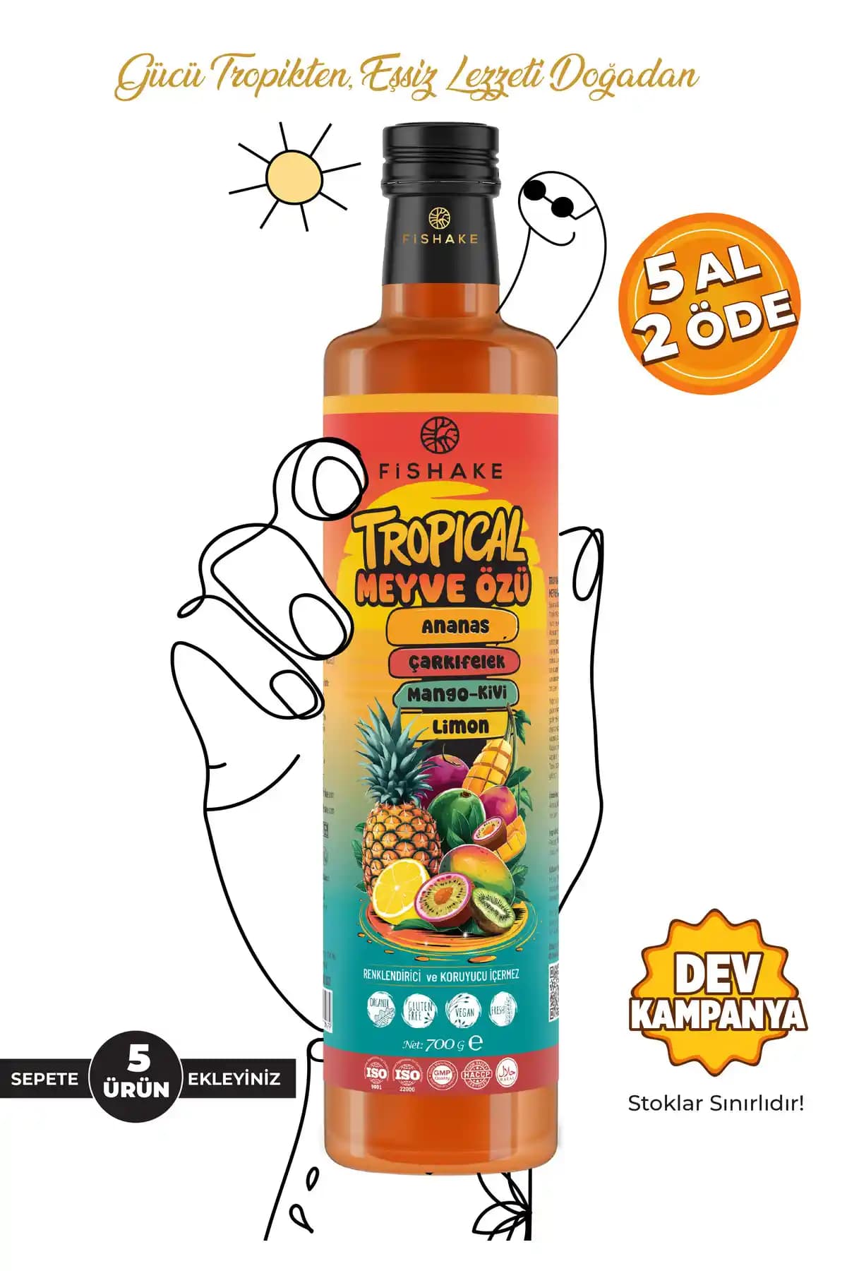 FiShake Tropikal Meyve Özü: Doğal ve Egzotik Meyve Aromalarıyla Ferahlatıcı Bir Deneyim
