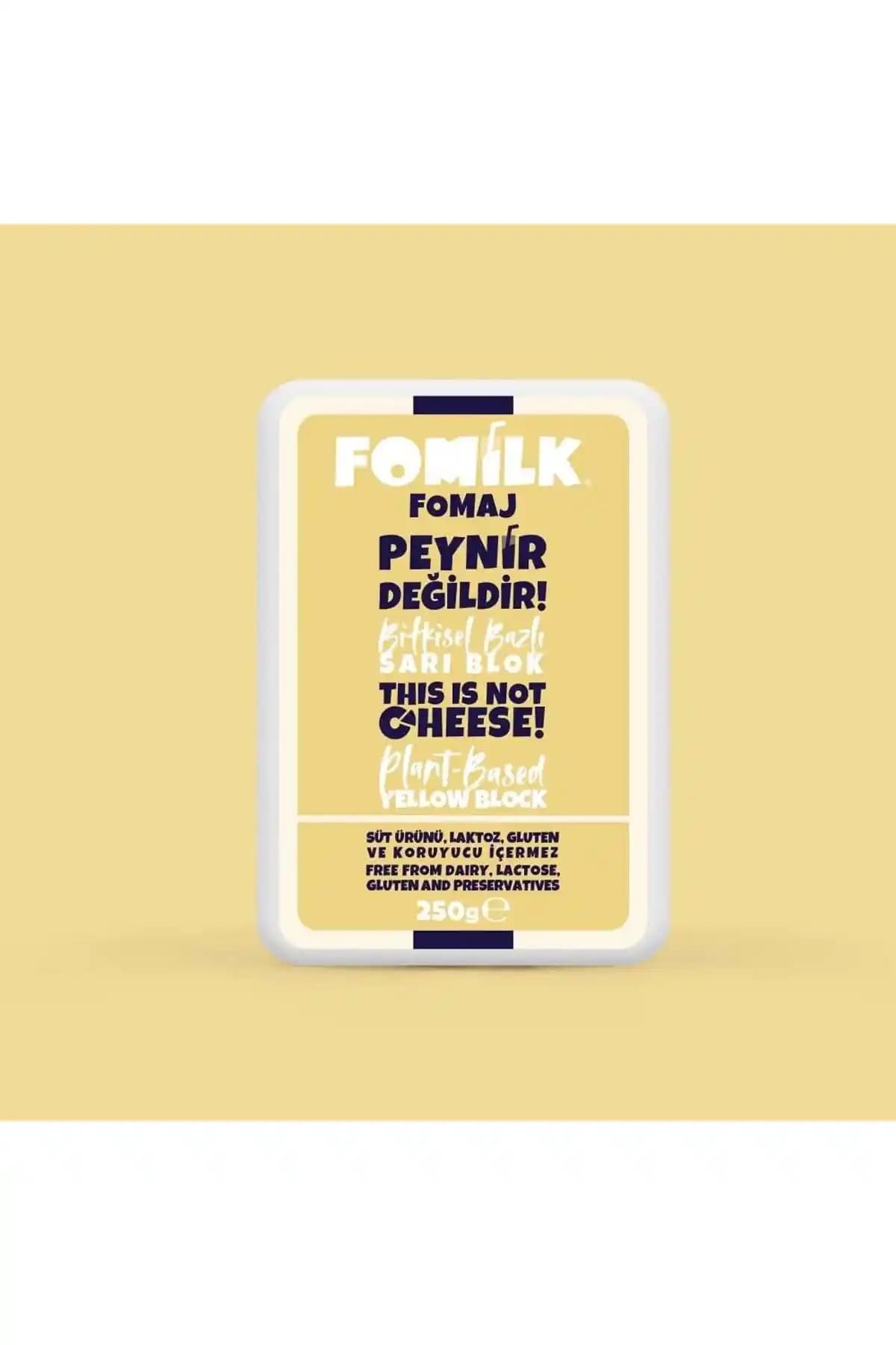 Fomilk Sarı Blok Vegan Bitkisel Peynir Alternatifi 250g Türkiye Menşei