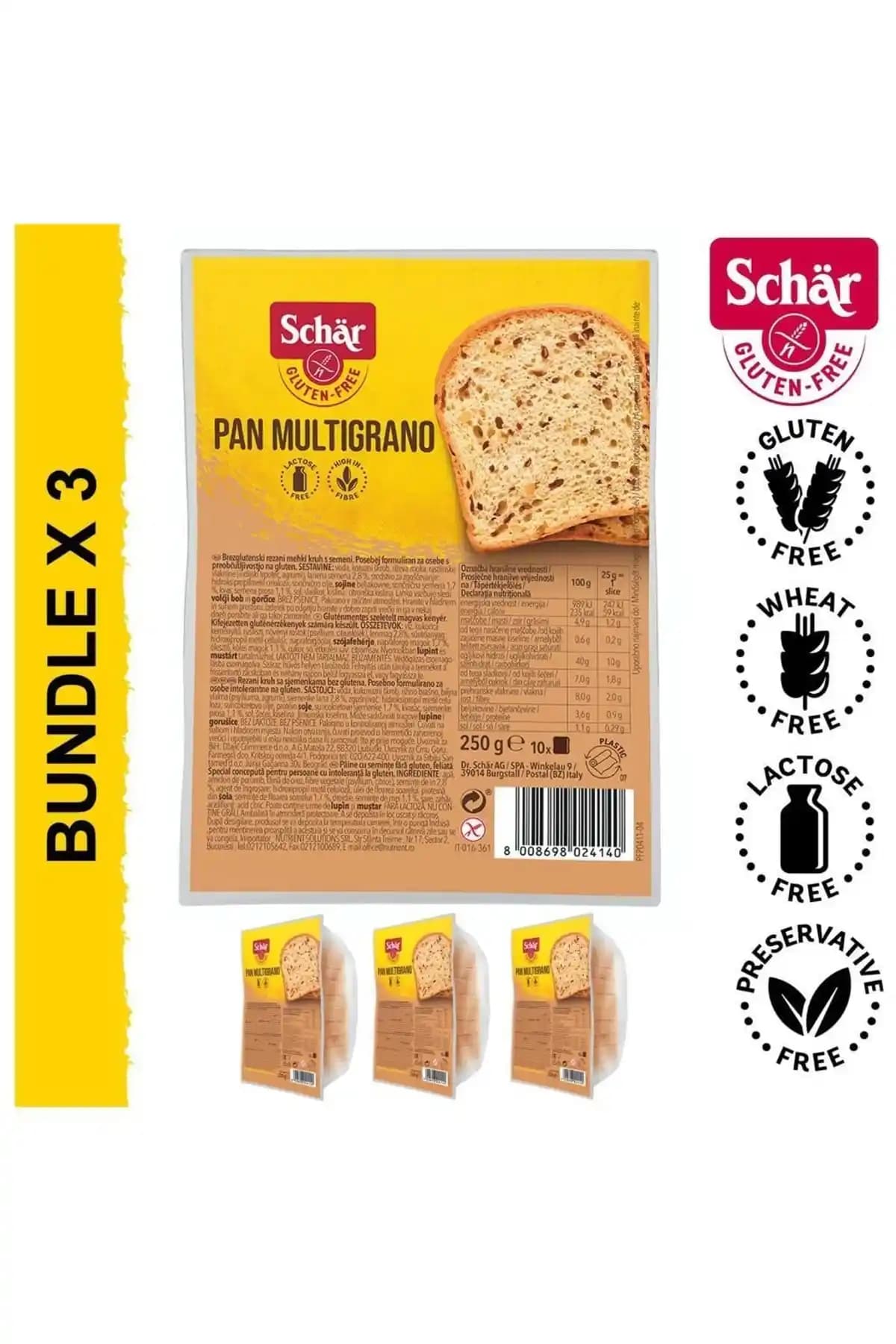 Glutensiz ve Yüksek Lifli Schär Pan Multigrano Ekmeği Sağlıklı Beslenme İçin Uygun