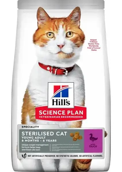 Hill's Sterilised Kısırlaştırılmış Ördekli Kedi Maması 10 kg: Sağlıklı Kilo ve Bağışıklık Desteği