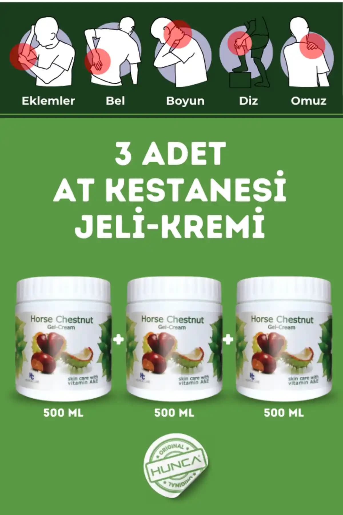 Hunca Care At Kestanesi Jeli: Kas ve Eklem Ağrılarını Hafifletmek İçin Etkili Masaj Kremi
