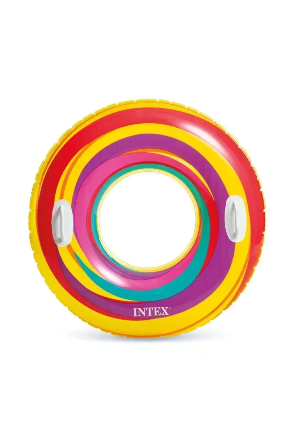 Intex Çizgili Desen El Tutunmalı 91 Cm Deniz Simidi Çocuklar İçin Güvenli ve Eğlenceli Denizyeri Aksesuarı