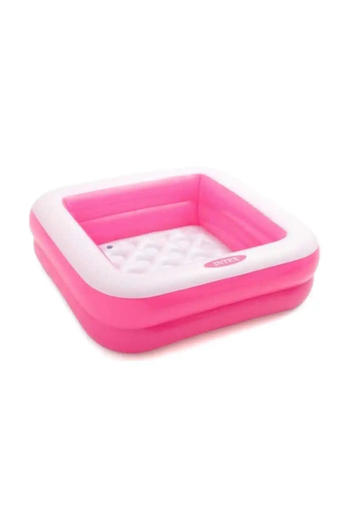 Intex Mini Kare Pembe Çocuk Havuzu 85x85x23 cm Güvenli ve Eğlenceli Su Oyun Alanı