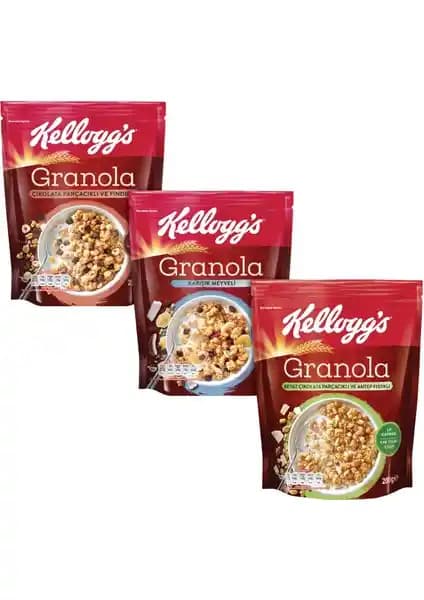 Kellogg’s üçlü granola paketi: sağlıklı ve lezzetli kahvaltı ve ara öğün seçeneği
