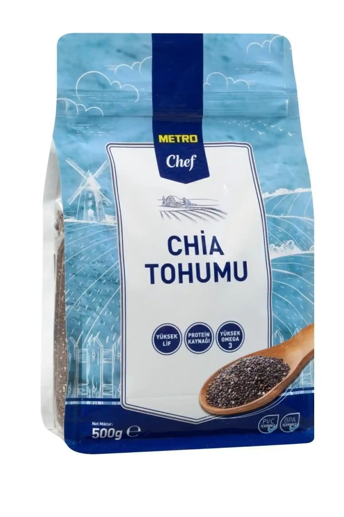 Metro Chef Chia Tohumu 500g Sağlıklı ve Doğal Beslenme Takviyesi