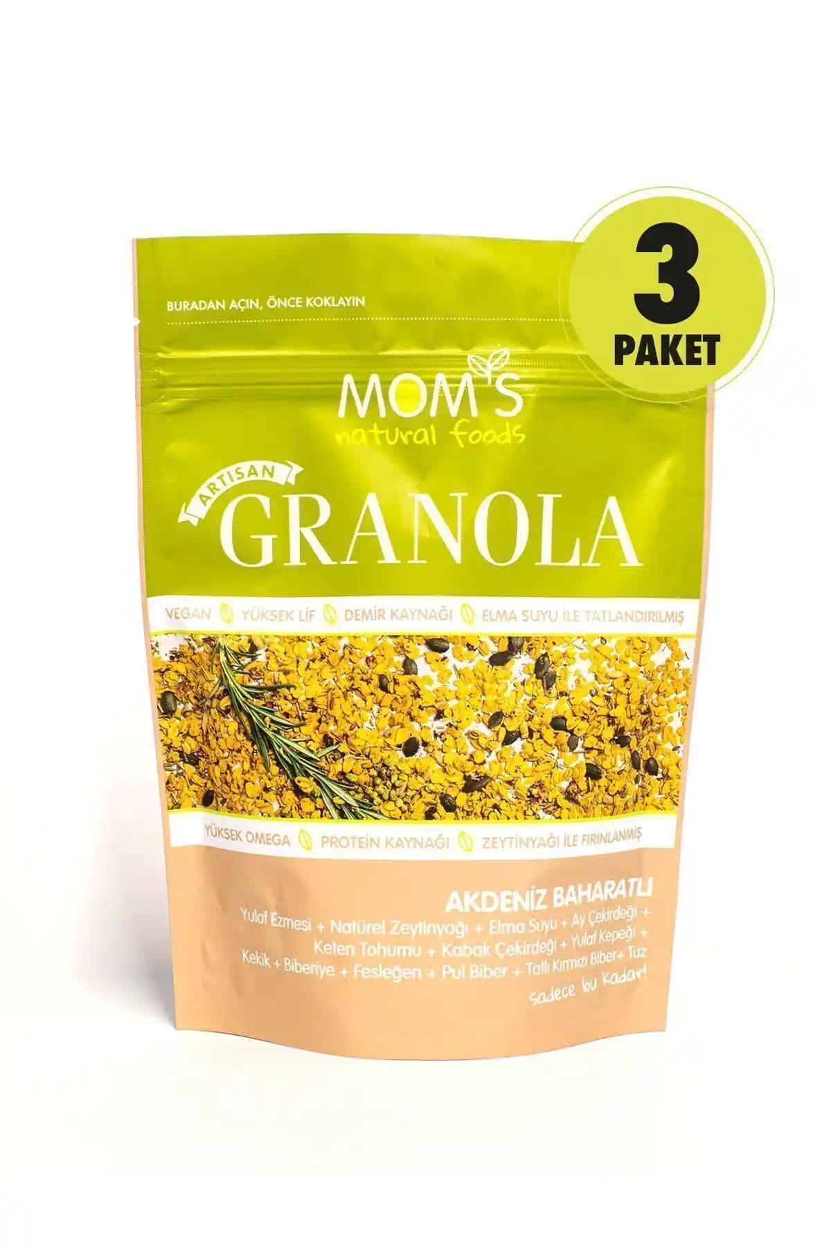 Mom's Natural Foods Akdeniz Baharatlı Granola Sağlıklı ve Lezzetli Bir Alternatif