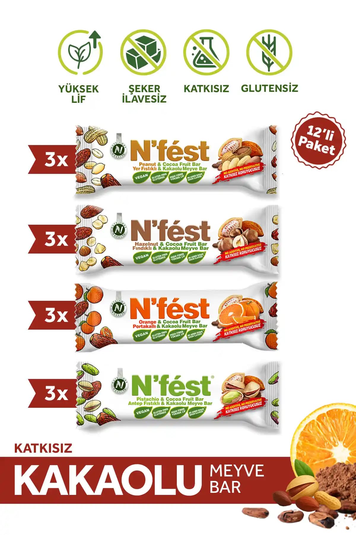 Nfest Meyve Bar Premium Deneme Paketi Sağlıklı ve Lezzetli Atıştırmalık Seçenekleri