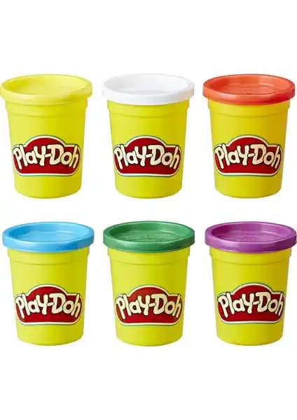Play-Doh C3898 6'lı Oyun Hamuru Seti Renkli ve Güvenli Çocuklar İçin Yaratıcı Oyun Malzemesi