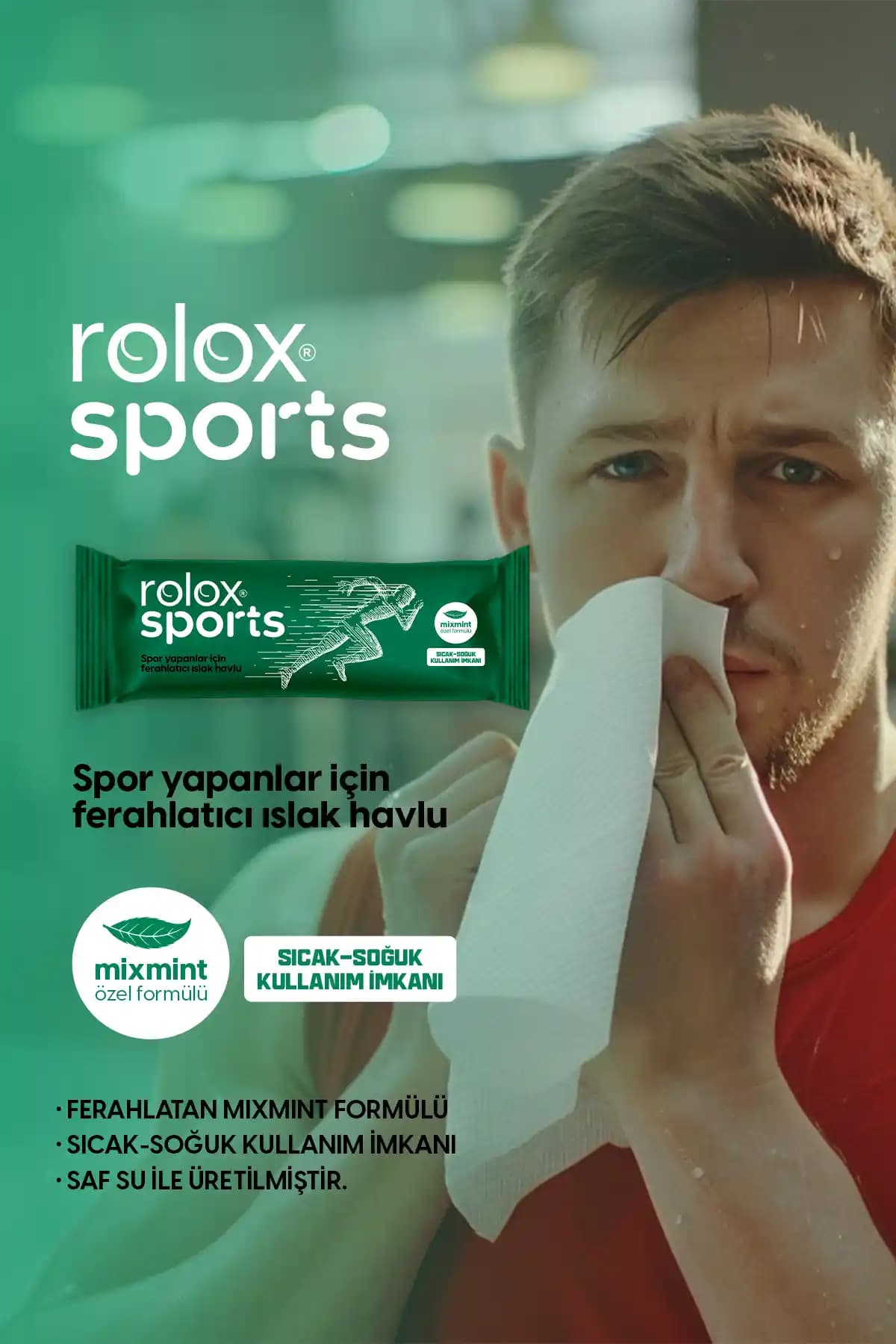 Rolox Sports 50 Paket Sporcular İçin Ferahlatıcı Islak Havlu Türkiye Menşei