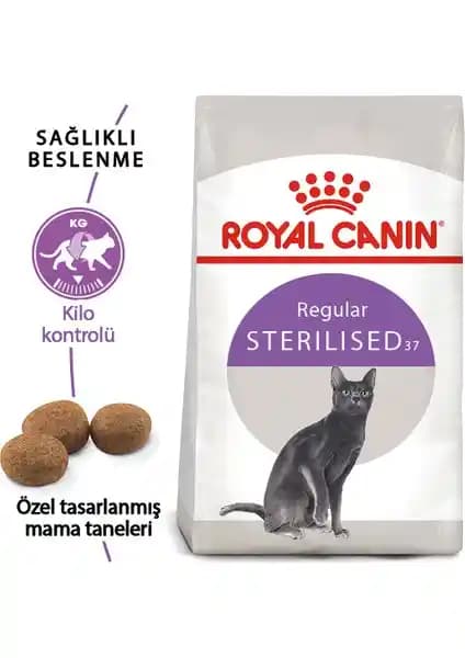 Royal Canin Sterilised37 Kısırlaştırılmış Kediler İçin Dengeli ve Sağlıklı Kuru Mama Seçeneği