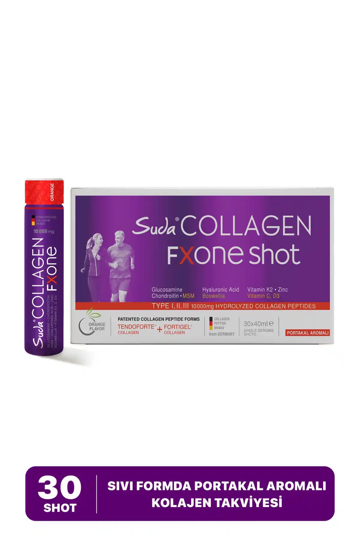 Suda Collagen FXONE Portakal Shot Eklem ve Güzellik Destekleyici Takviye Ürünü