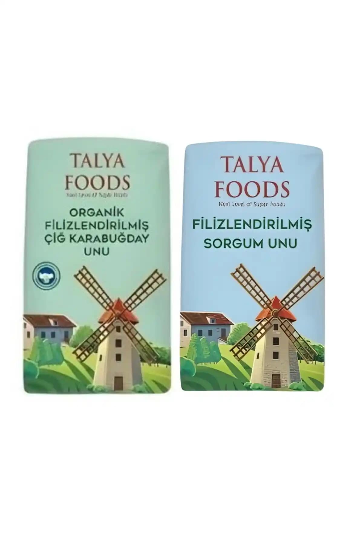 Talya Foods Glutensiz Organik Çiğ Karabuğday ve Sorgum Unu Seti Sağlıklı Tarifler İçin Uygun