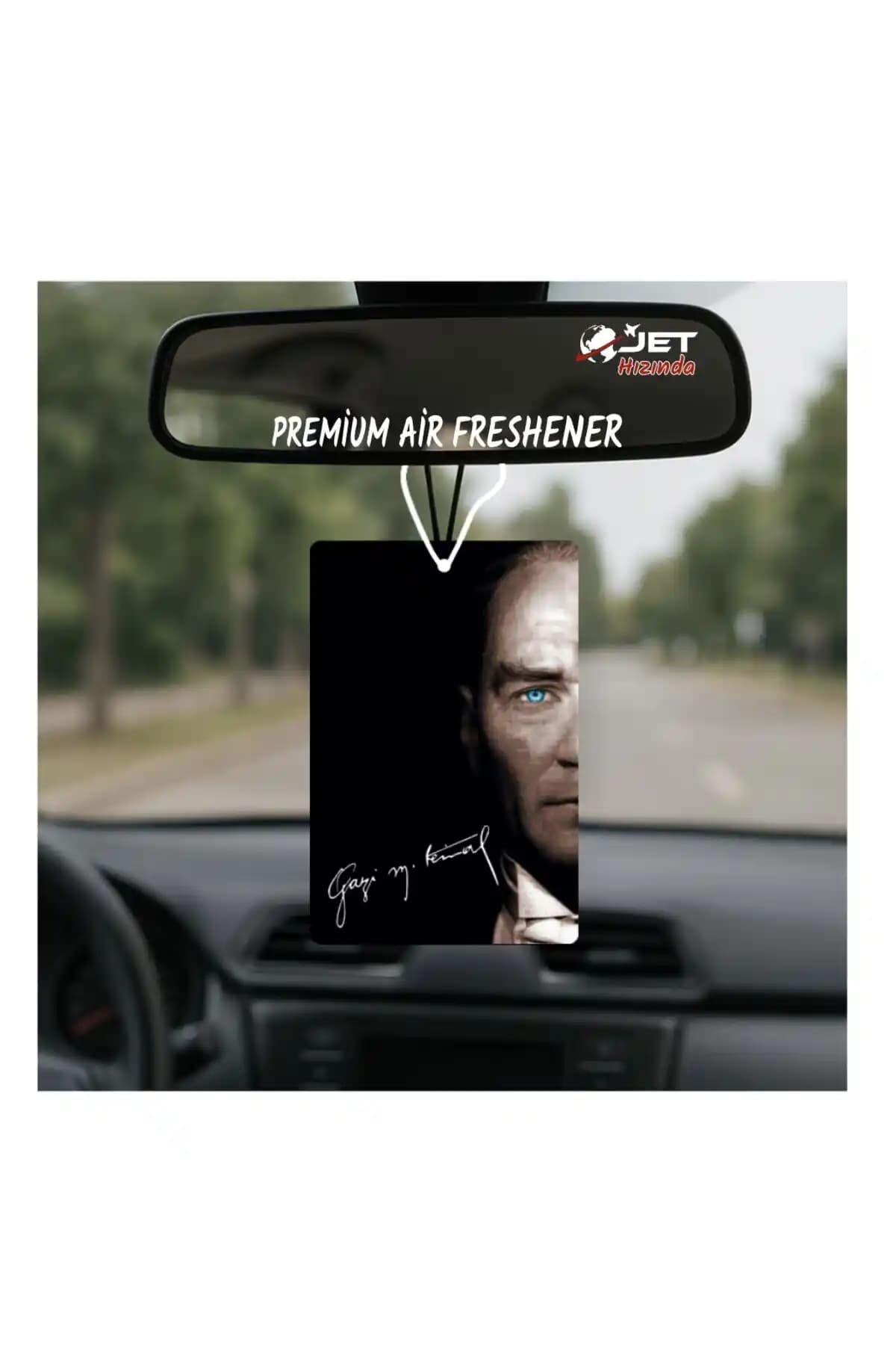 Türkiye Menşeli Atatürk Mavi Göz Tasarımlı Parfüm Esanslı Oto Ayna Kokusu