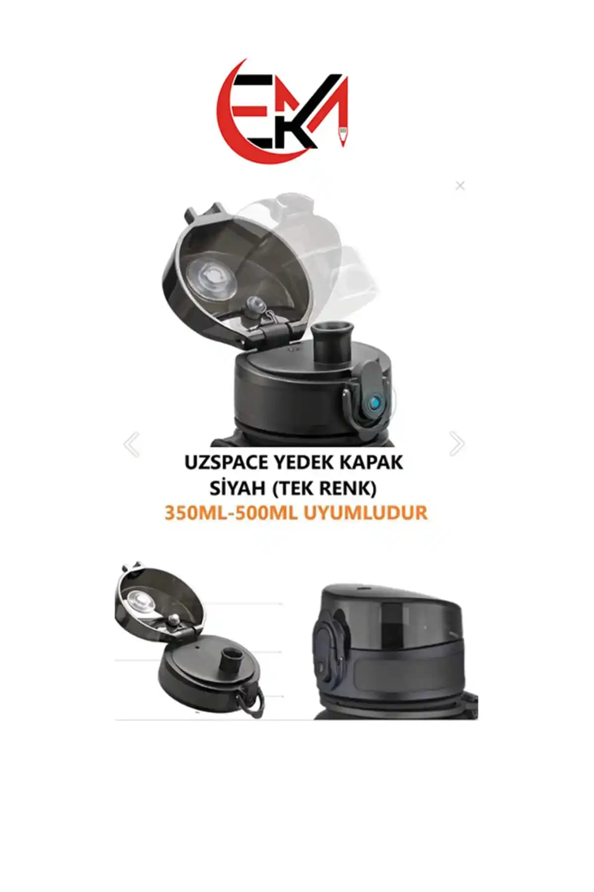 Uzspace Ekm 350 ml ve 500 ml uyumlu yedek kapaklar pratik ve dayanıklı kullanım için uygun