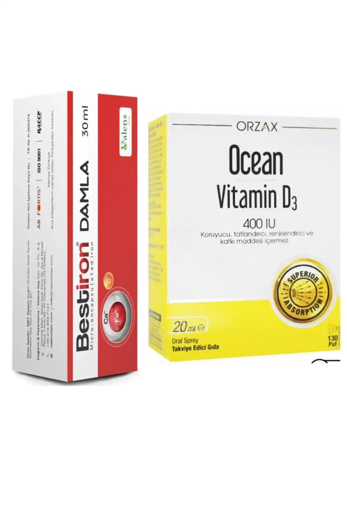 Valens Bestiron Damla ve Ocean Vitamin D3 400 IU Sağlık Takviyeleri Detaylı İnceleme