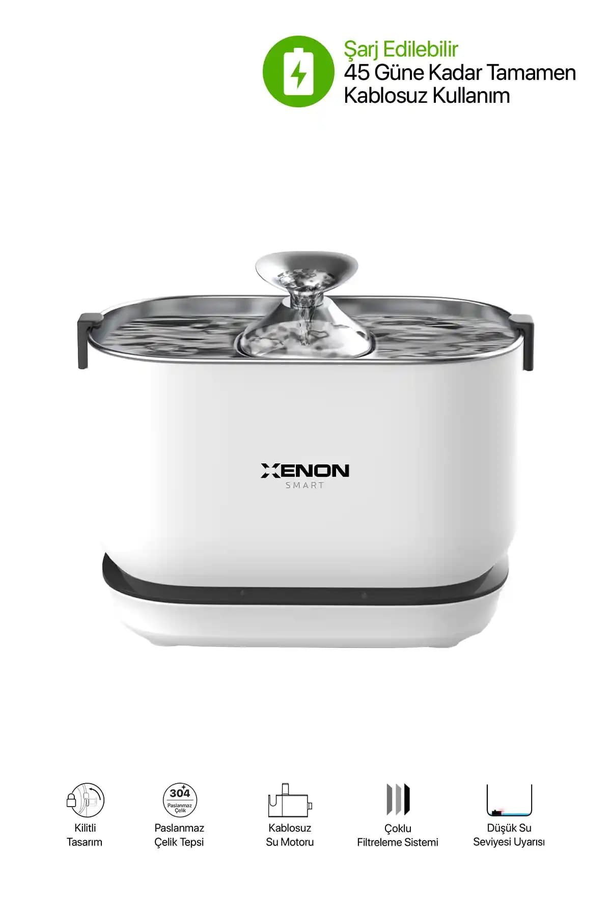 Xenon Smart Otomatik Kablosuz Evcil Hayvan Su Pınarı: Modern ve Güvenilir Çözüm