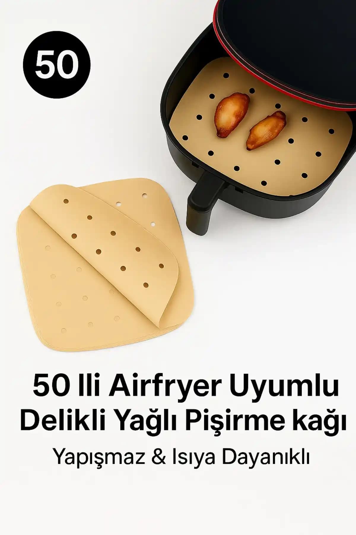 Air Fryer İçin 50 Adet Pişirme Kağıdı Paketi: Pratik ve Ekonomik Çözüm