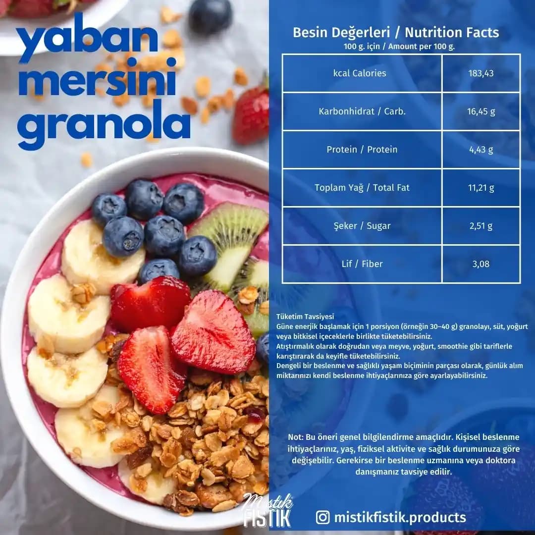 Doğal Probiyotik İçeren Yaban Mersini ve Granola ile Sağlıklı Beslenme Alışkanlıkları