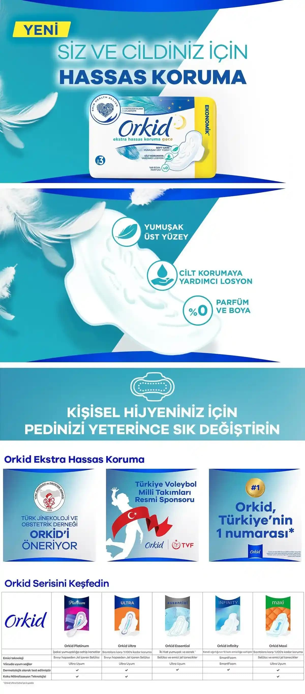 Gece Kullanımı İçin Orkid Pedleri: Güvenli ve Konforlu Hijyen Çözümü