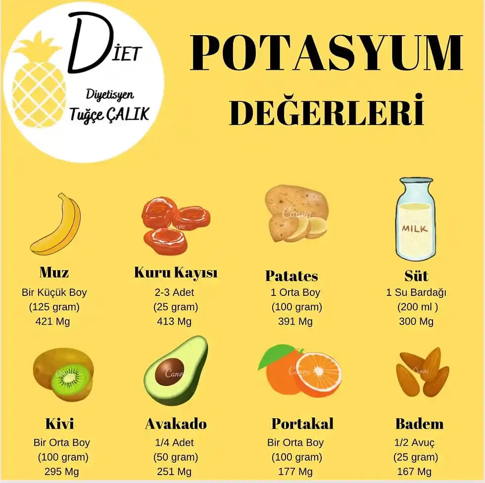 Potasyumun Günlük Diyetteki Rolü ve Sağlık Üzerindeki Etkileri