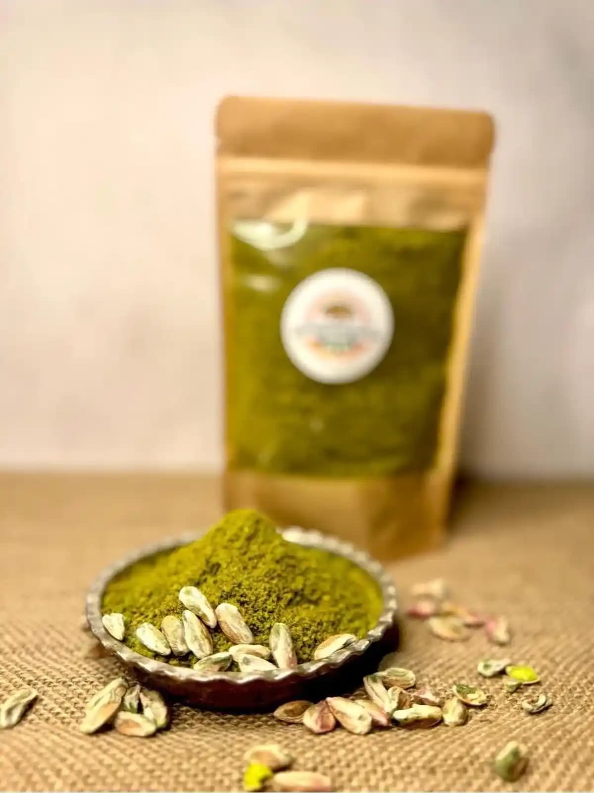 Taze Saf Antep Fıstığı Tozu: Doğal ve Pratik Tatlı Malzemesi 200g Paketler