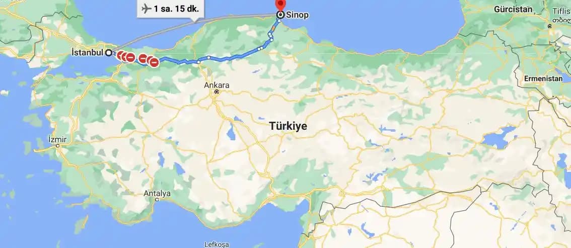 İstanbul ile Sinop Arasındaki Yaklaşık 690 Km Mesafe ve Ulaşım Alternatifleri