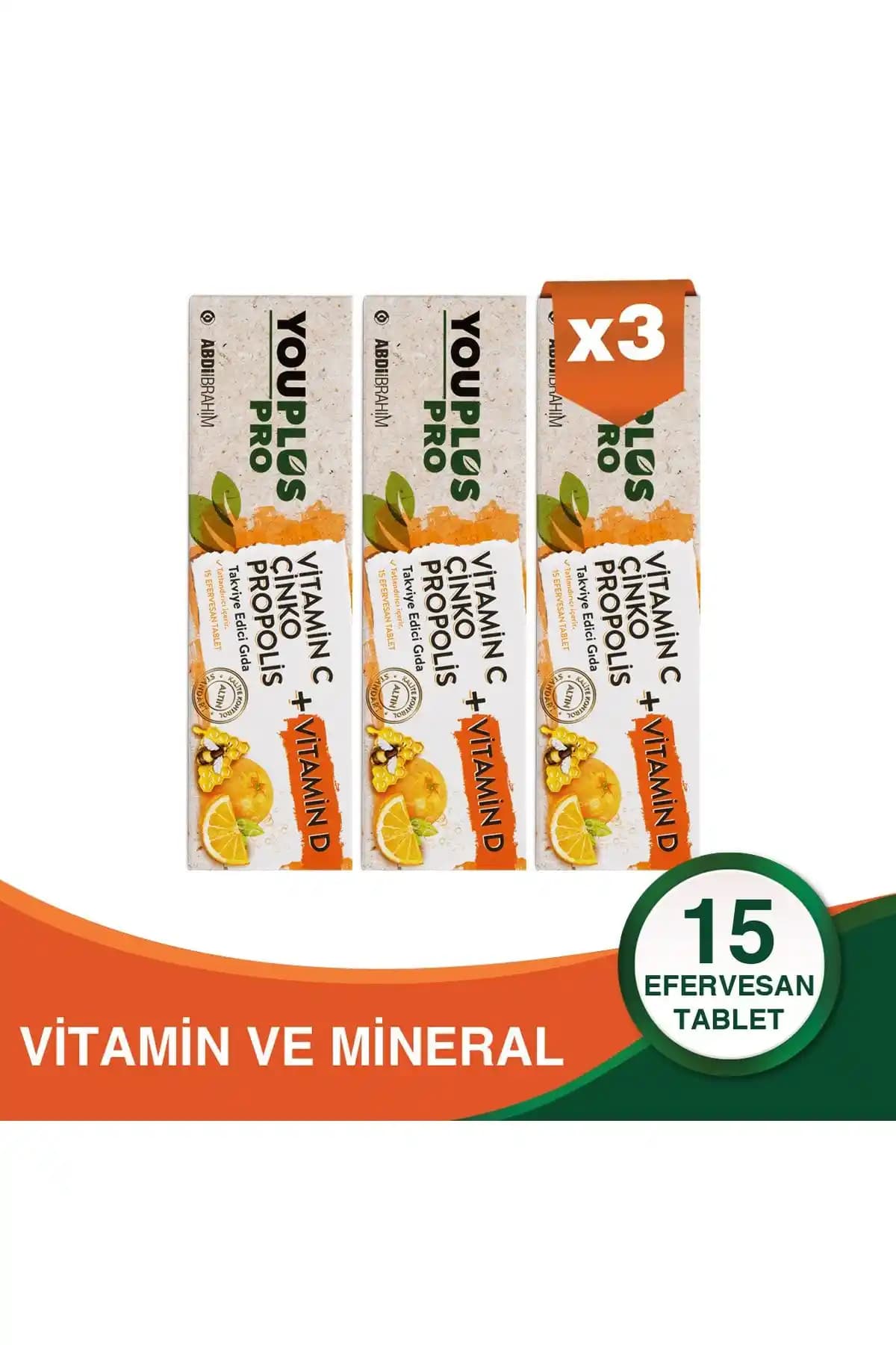 Youplus Pro Vitamin C, D, Çinko ve Propolis Efervesan Tabletler: Günlük Bağışıklık Destek Ürünü