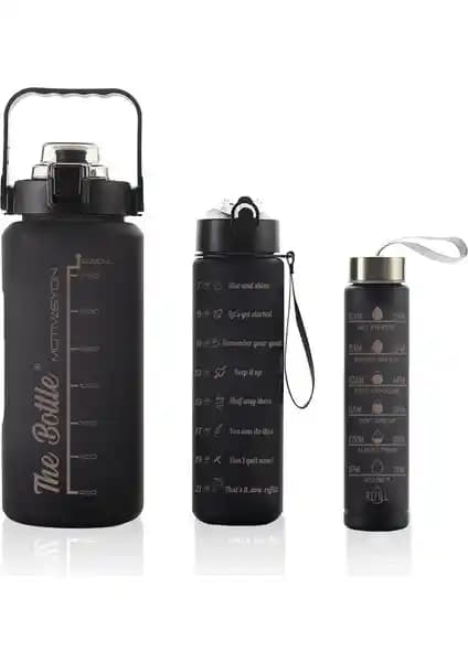 Comprox Motivasyonel Su Matarası 3'lü Set: Sağlıklı ve Fonksiyonel Su Tüketimi İçin İdeal