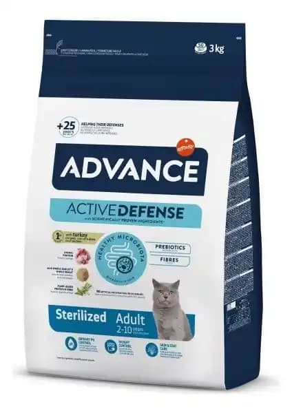 Kısırlaştırılmış Kediler İçin Advance Cat Sterilized Turkey 3 Kg Yüksek Proteinli Mama