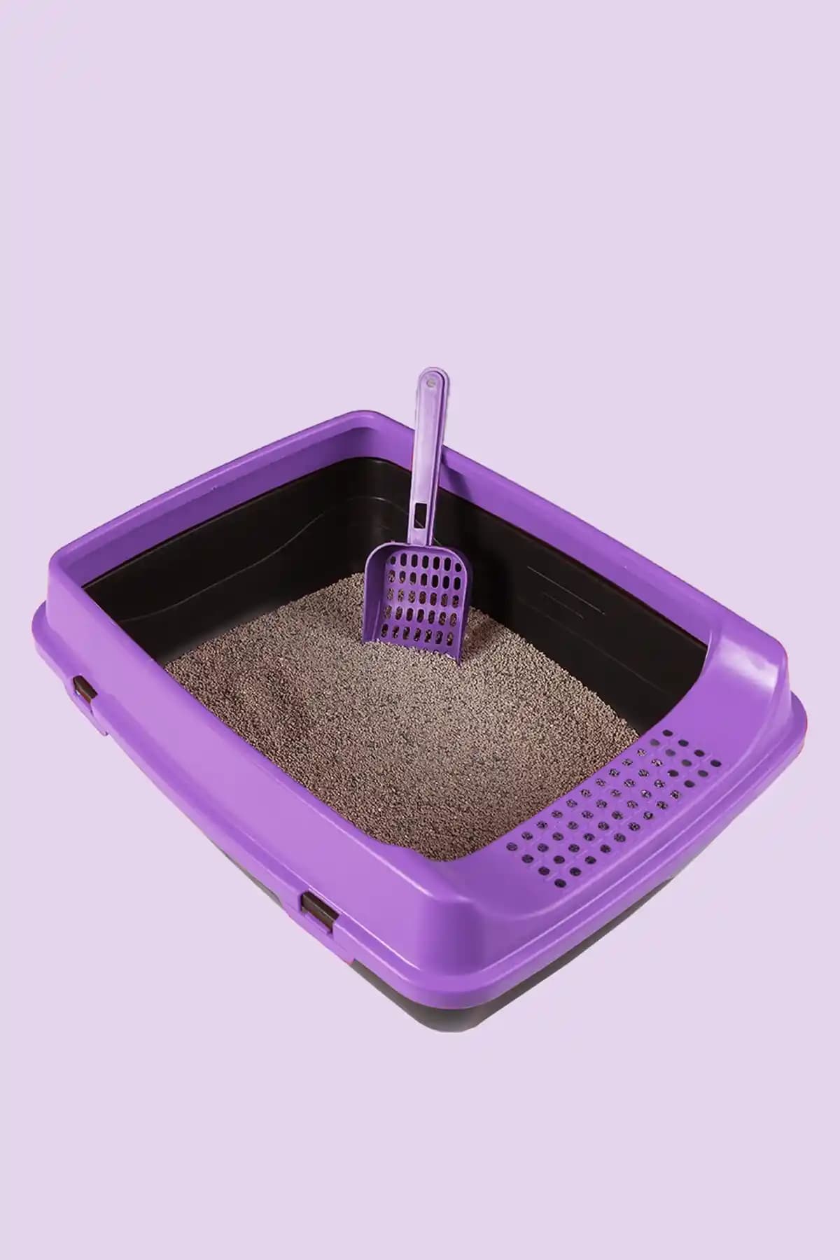 Kurtbay Şekil Kedi Açık Tuvaleti + Kürek: Konforlu ve Dayanıklı Kedi Tuvaleti Seçeneği