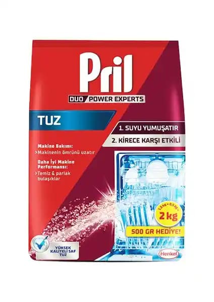 Pril Bulaşık Makinesi Tuzu 2 kg ile Kireç Önleyici ve Su Yumuşatıcı Çözüm
