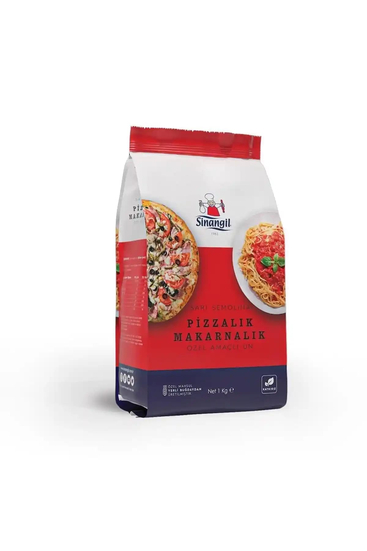 Sinangil Sarı Semolina Pizzalık ve Makarnalık Un 1 Kg ile Doğal ve Katkısız Hamur Keyfi